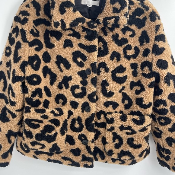APPARIS anthropologie Animal Print Leopard cheetah Faux Fleece Teddy Jacket xs - Picture 12 of 13